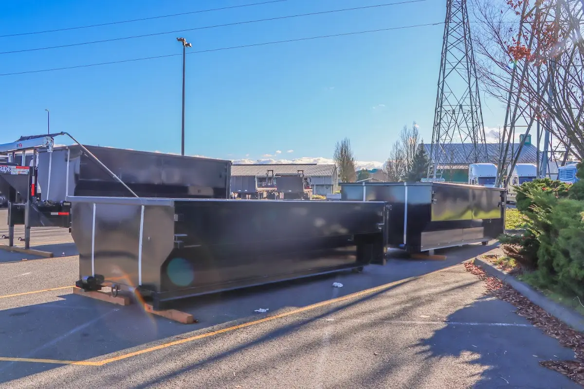 Roll-off dumpster ready for waste disposal at job site for Roll Off Dumpster Rental in Upper Dublin